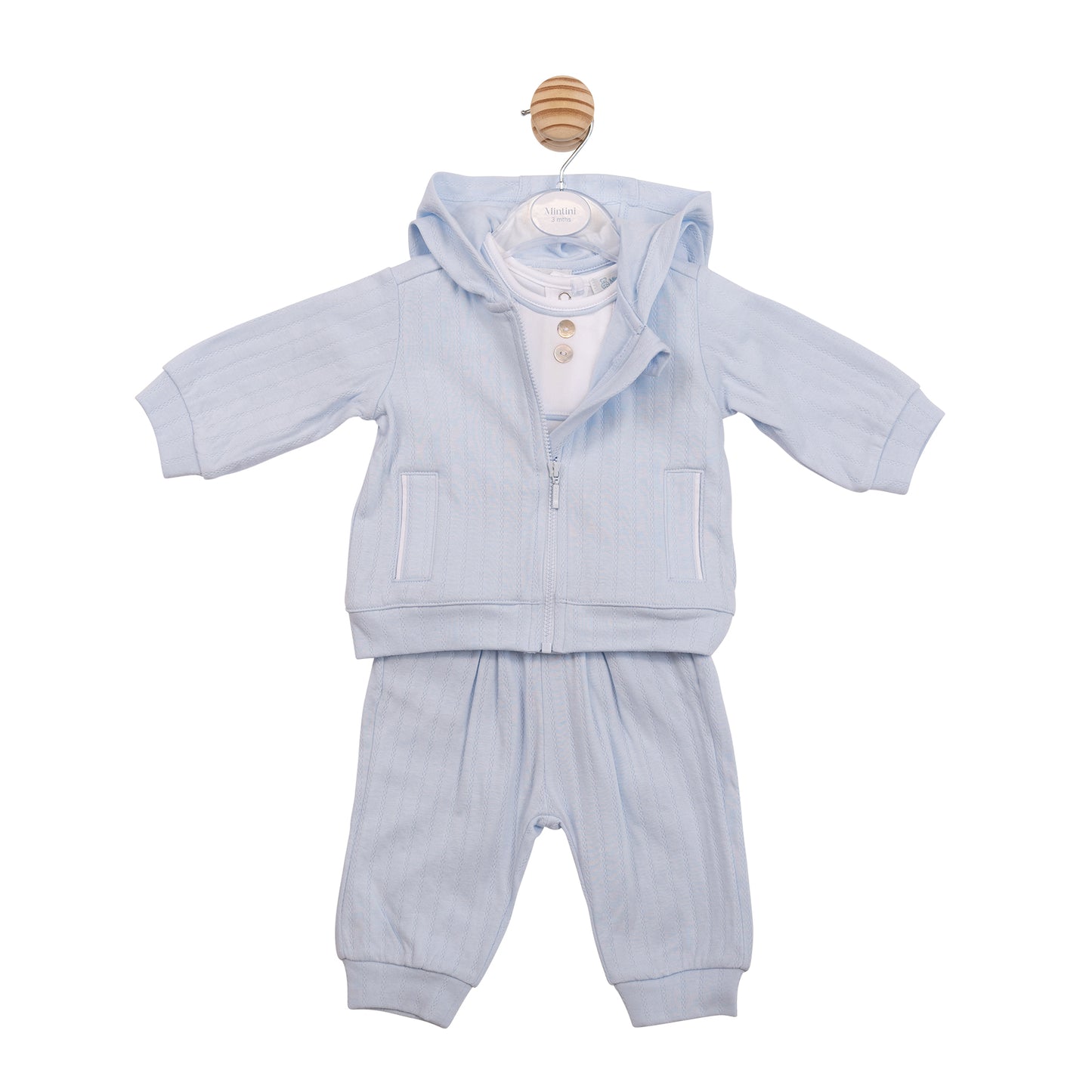 MB6897 - 3pc Jogset - White Blue Jacquard-In Stock