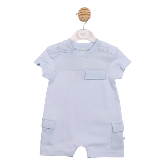 MB6954 - Romper - Blue Interlock Pique