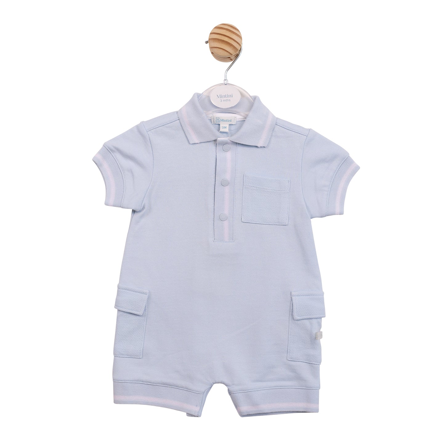 MB6955 - Romper - Blue Interlock Pique