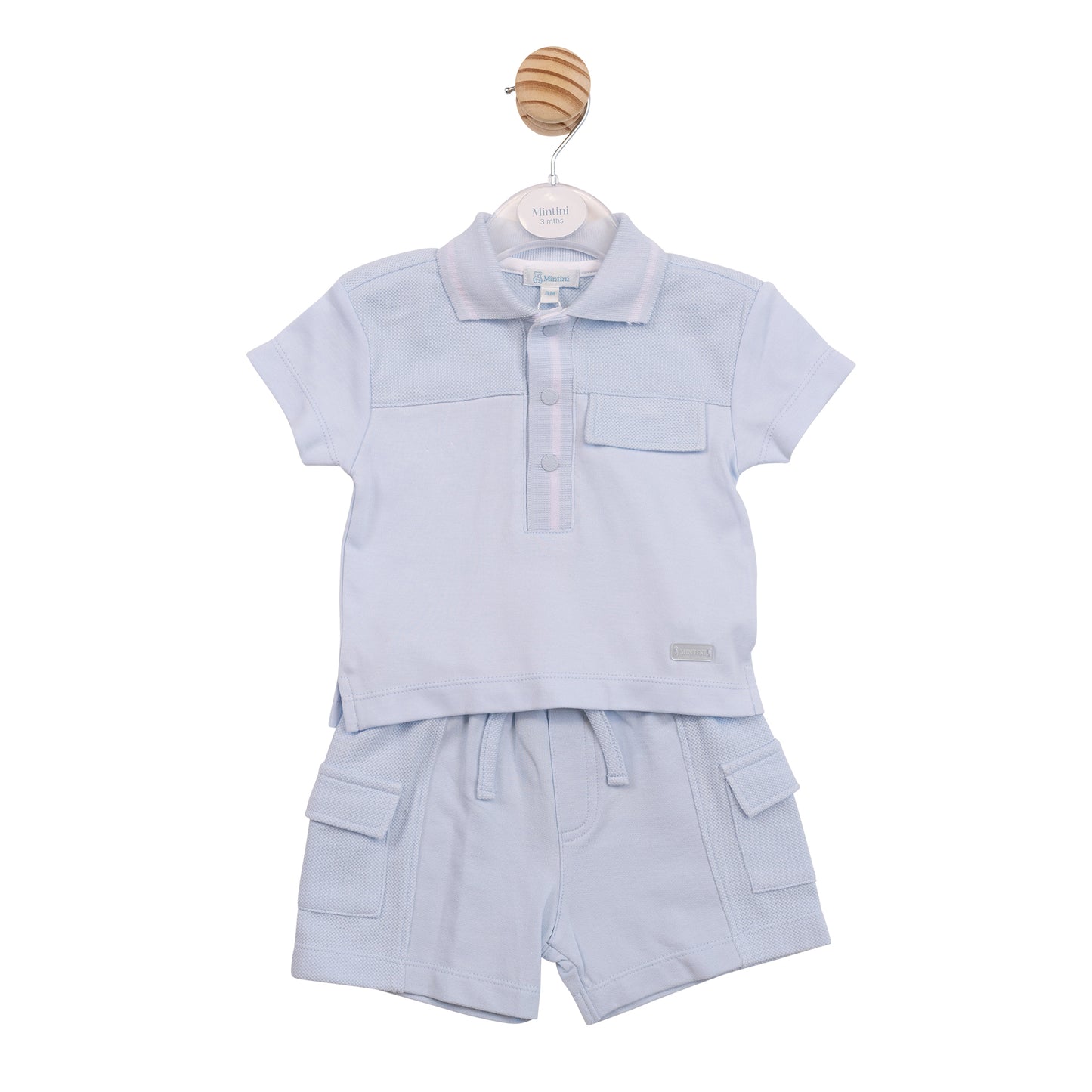 MB6958 - Polo Top and Shorts - Blue Interlock Pique-In Stock