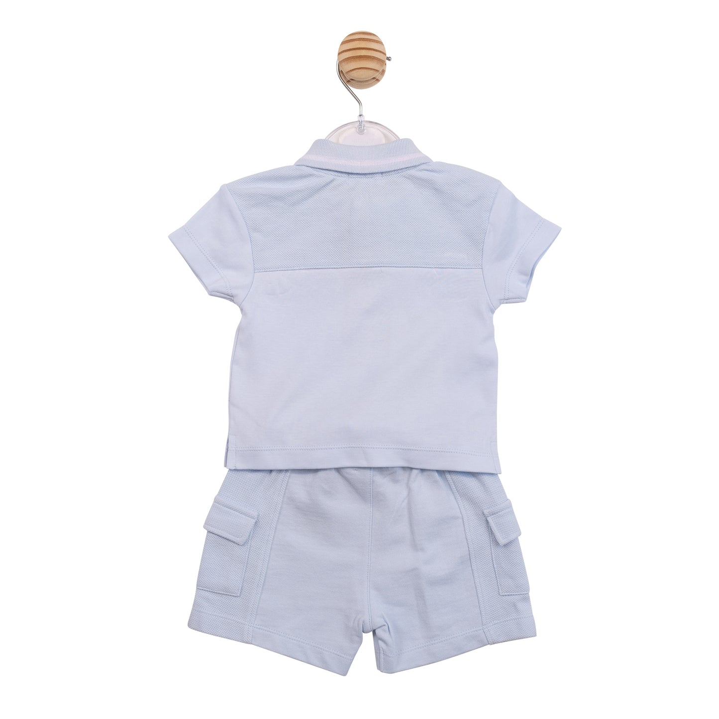 MB6958 - Polo Top and Shorts - Blue Interlock Pique-In Stock