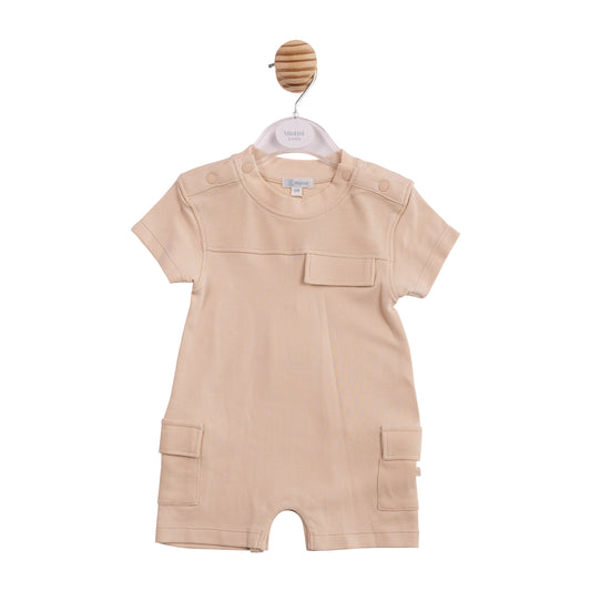 MB6964 - Romper - Beige Interlock Pique