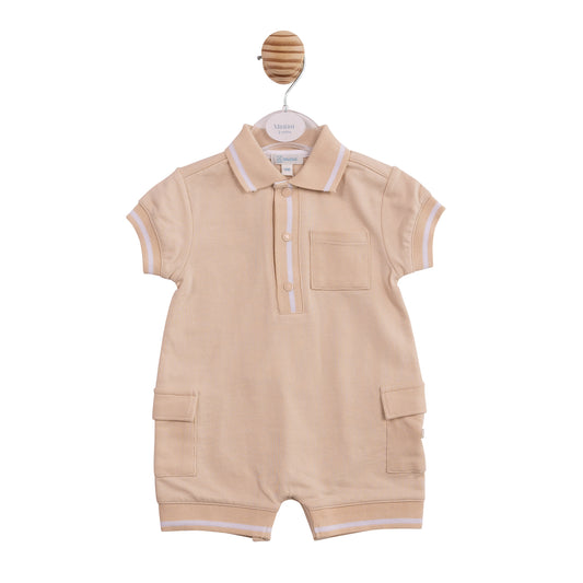 MB6965 - Romper - Beige Interlock Pique