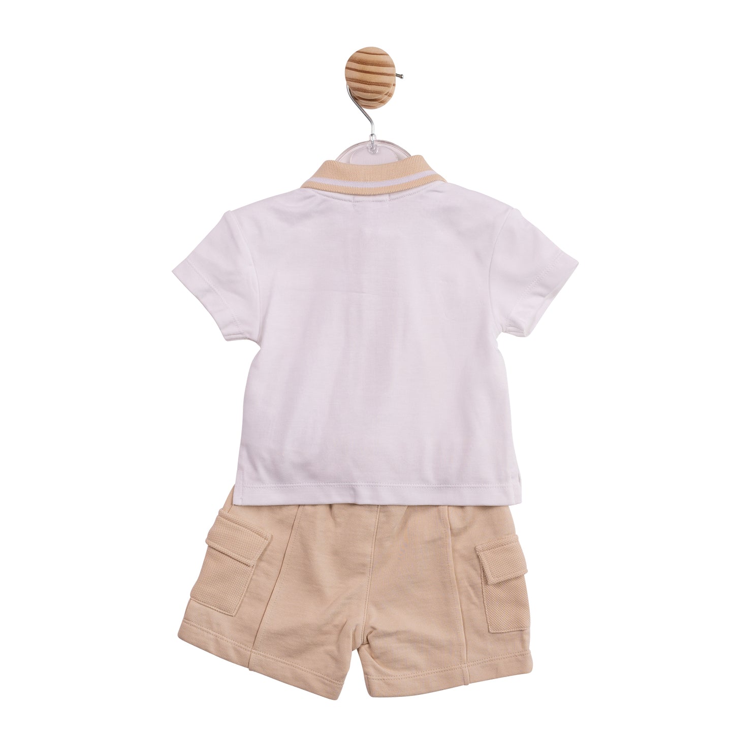 MB6967 - Polo and Shorts - Beige Interlock Pique-In Stock
