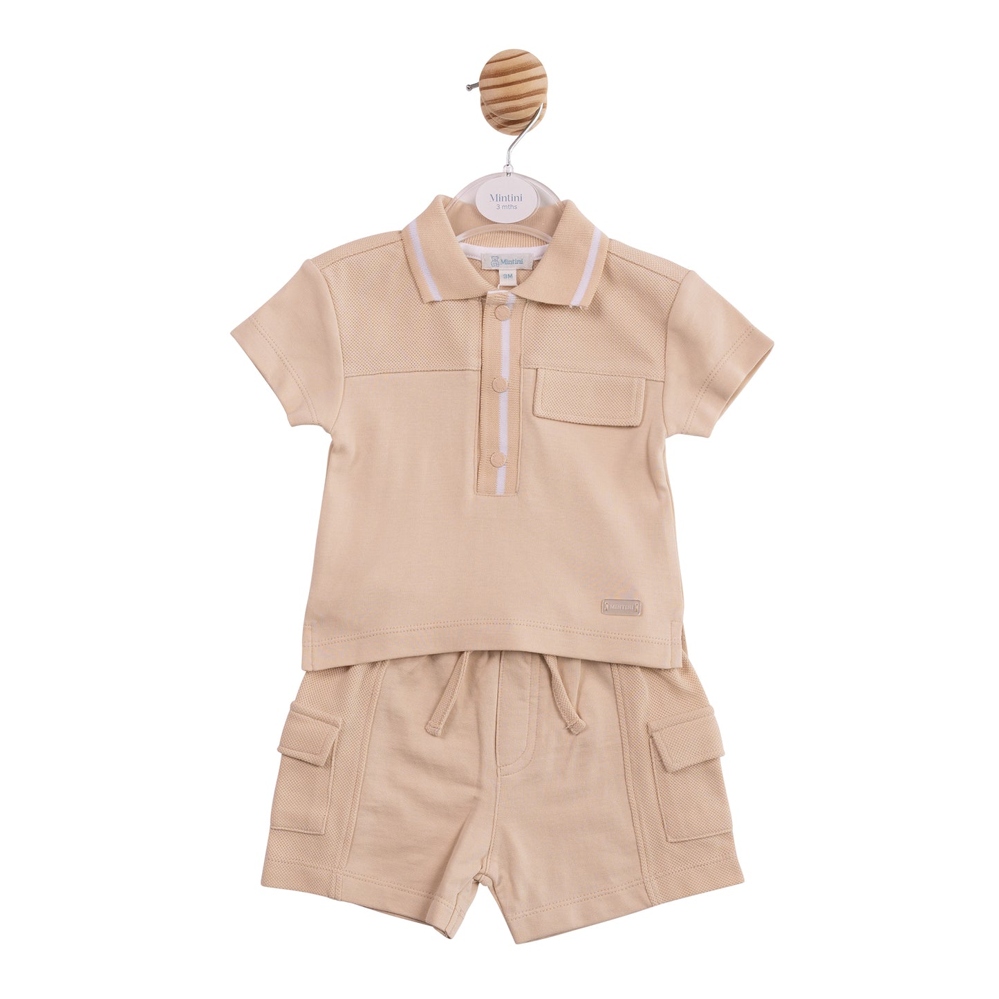 MB6968 - Polo and Shorts - Beige Interlock Pique-Pre Order