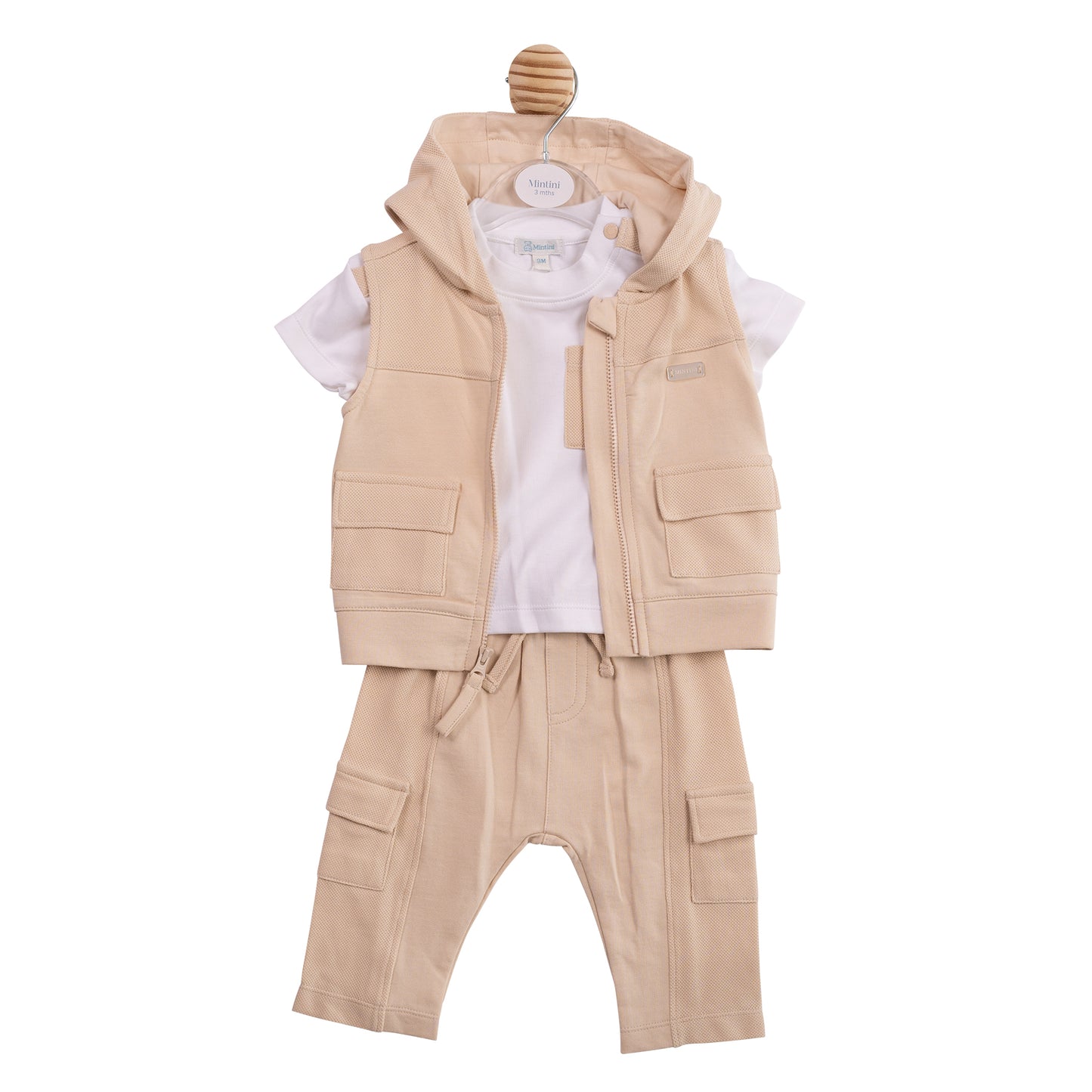 MB6969B - Top Trouser and Gilet - Beige Interlock Pique