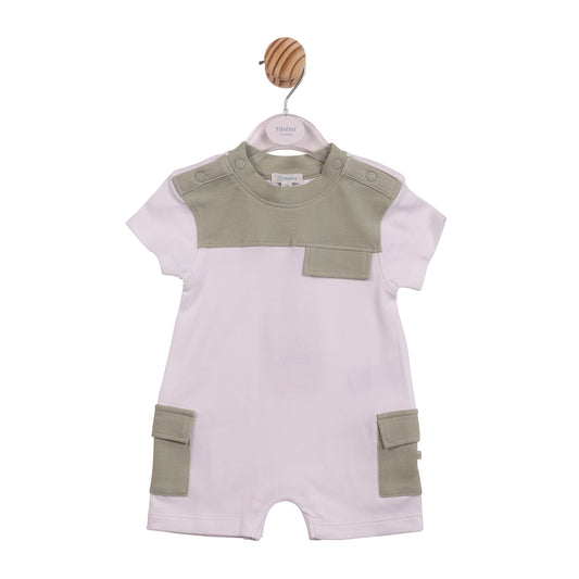 MB6973 - Romper - White Sage Interlock Pique