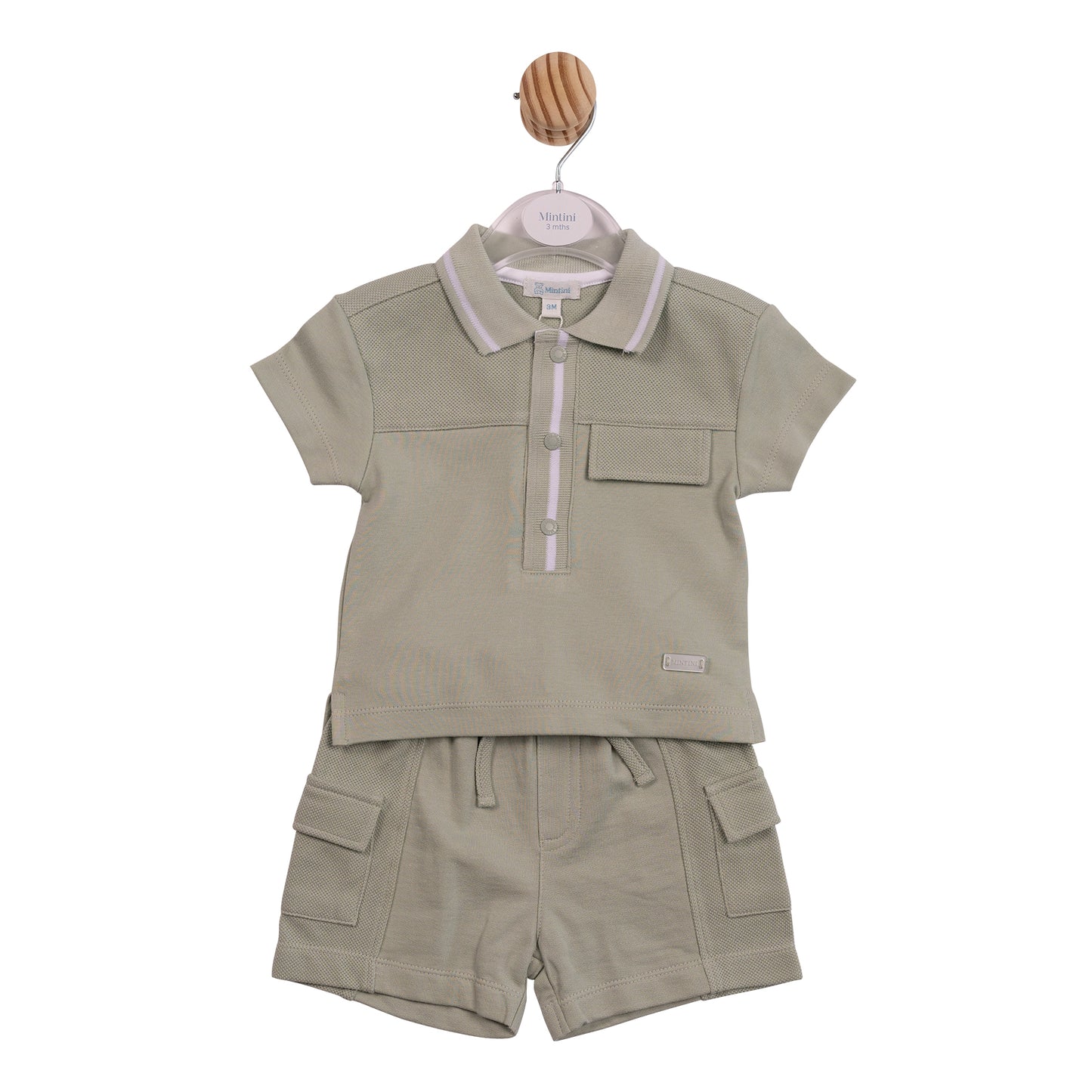 MB6978A - Polo and Shorts Set - Sage Interlock Pique