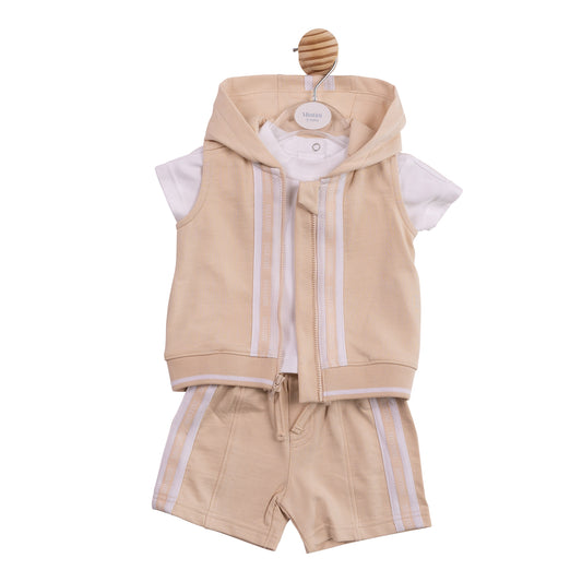 MB6993B - Top Short and Gilet - Beige Tape-Pre Order