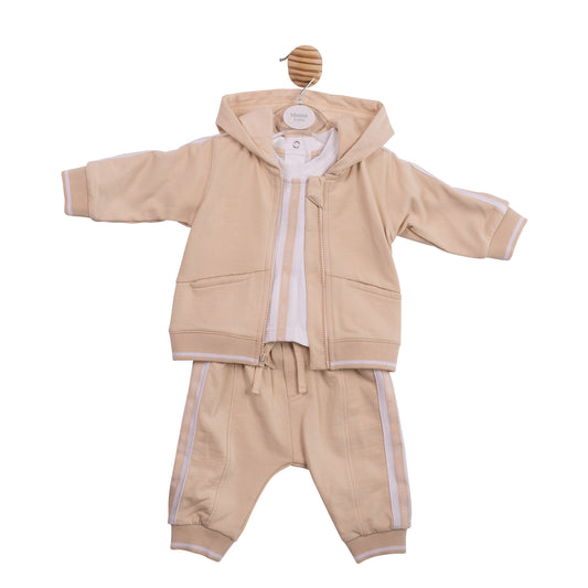 MB6997B - 3PC Jogset - White Beige Tape-Pre Order