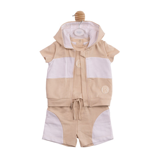 MB7014B - Top Short and Gilet - Beige Rubber M