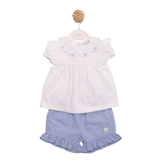 MB7050 - Top & Short - Blue Butterfly-In Stock