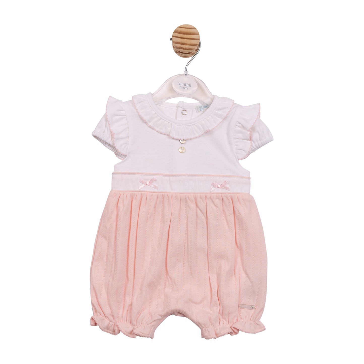 MB7053 - Romper - Pink Jacquard Knit-In Stock
