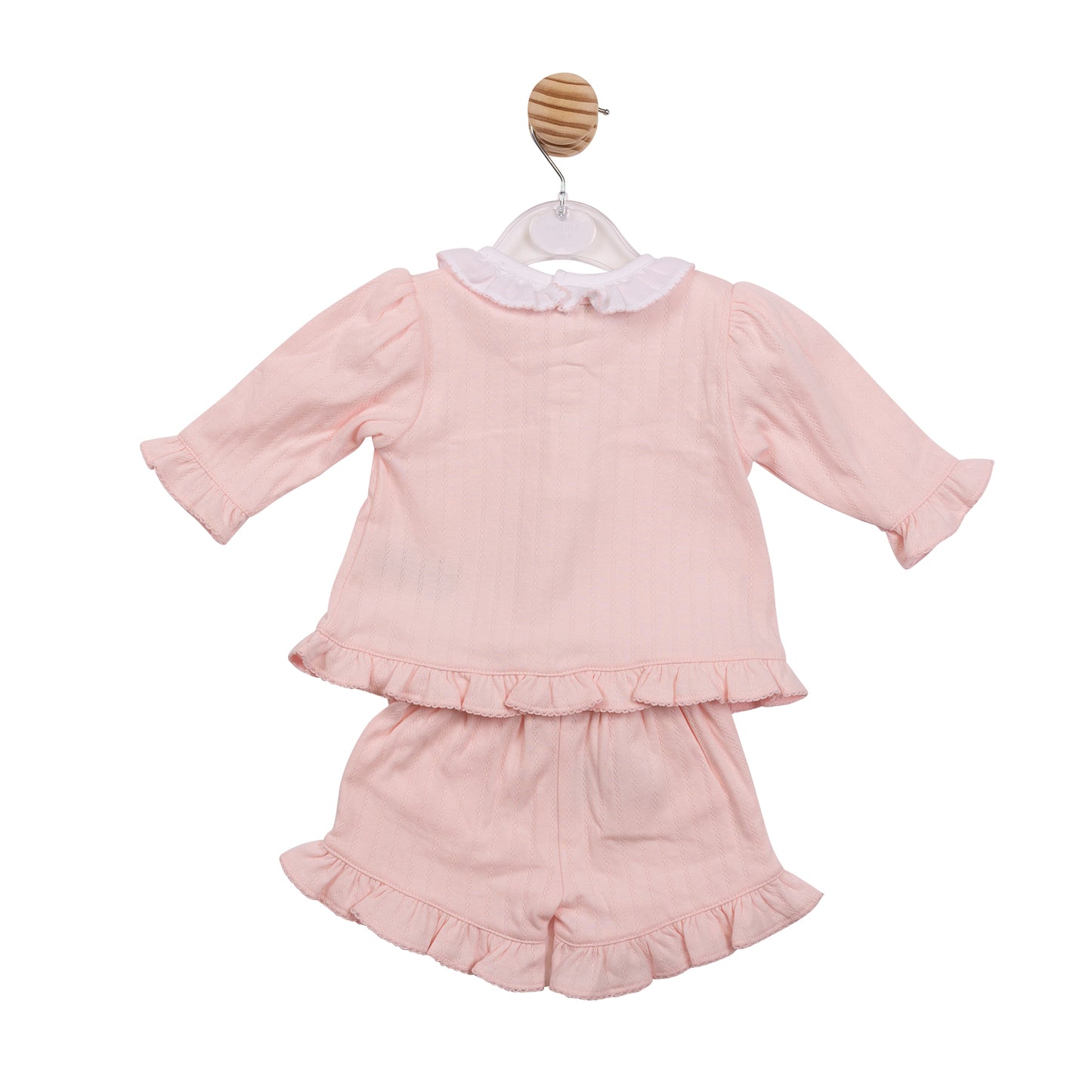 MB7057A - Top, Short & Cardigan - Pink Jacquard Knit-In Stock