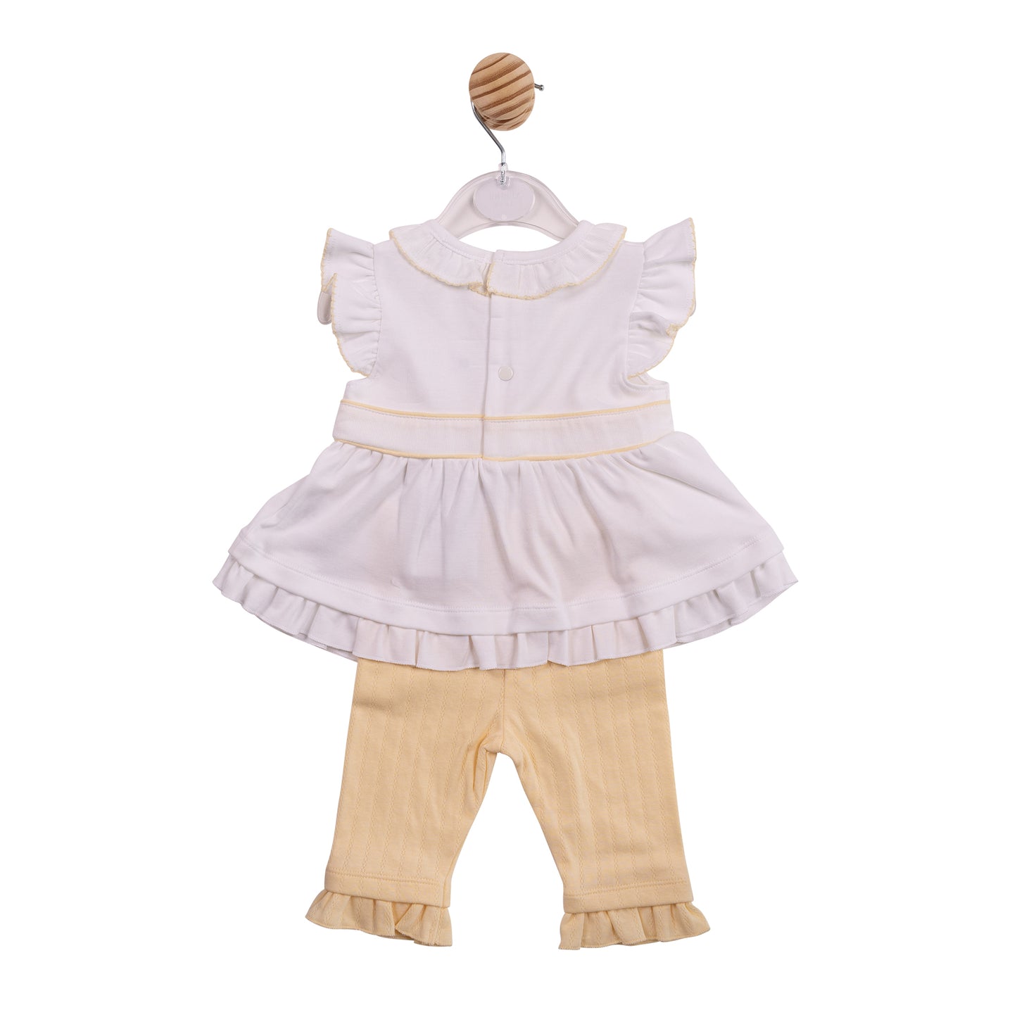 MB7065B - Tunic & Legging - White/ Lemon Jacquard Knit-In Stock