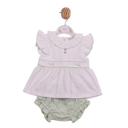MB7068 - Top & Jam Pant - White / Pistachio Jacquard Knit-In Stock