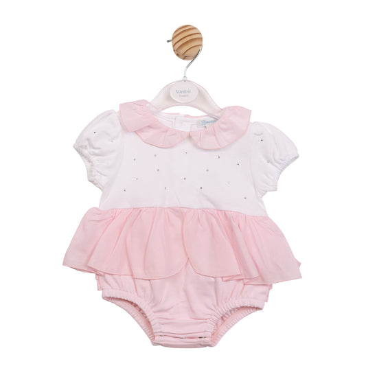 MB7091 - Romper - White / Pink Diamante-In Stock