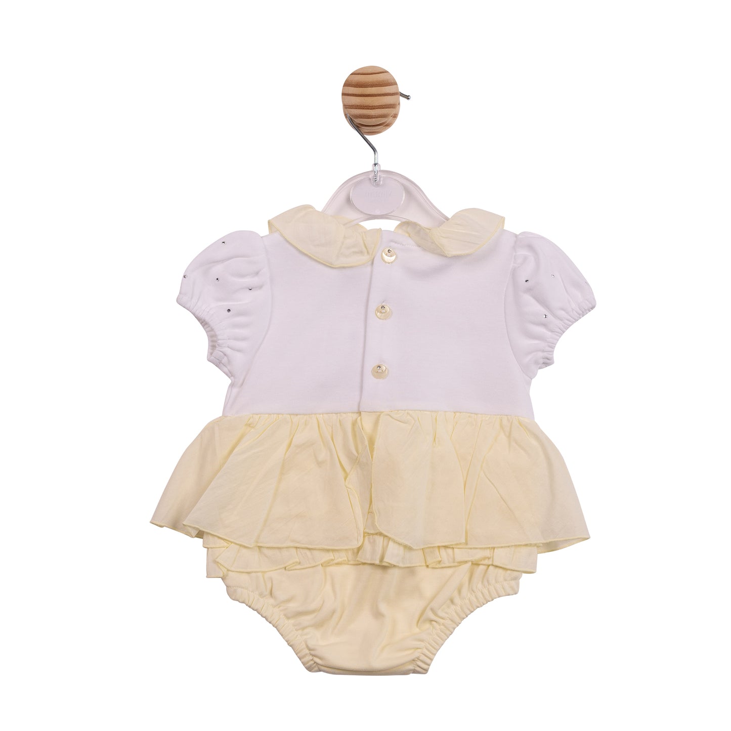 MB7104 - Romper - White/ Lemon Diamante-In Stock
