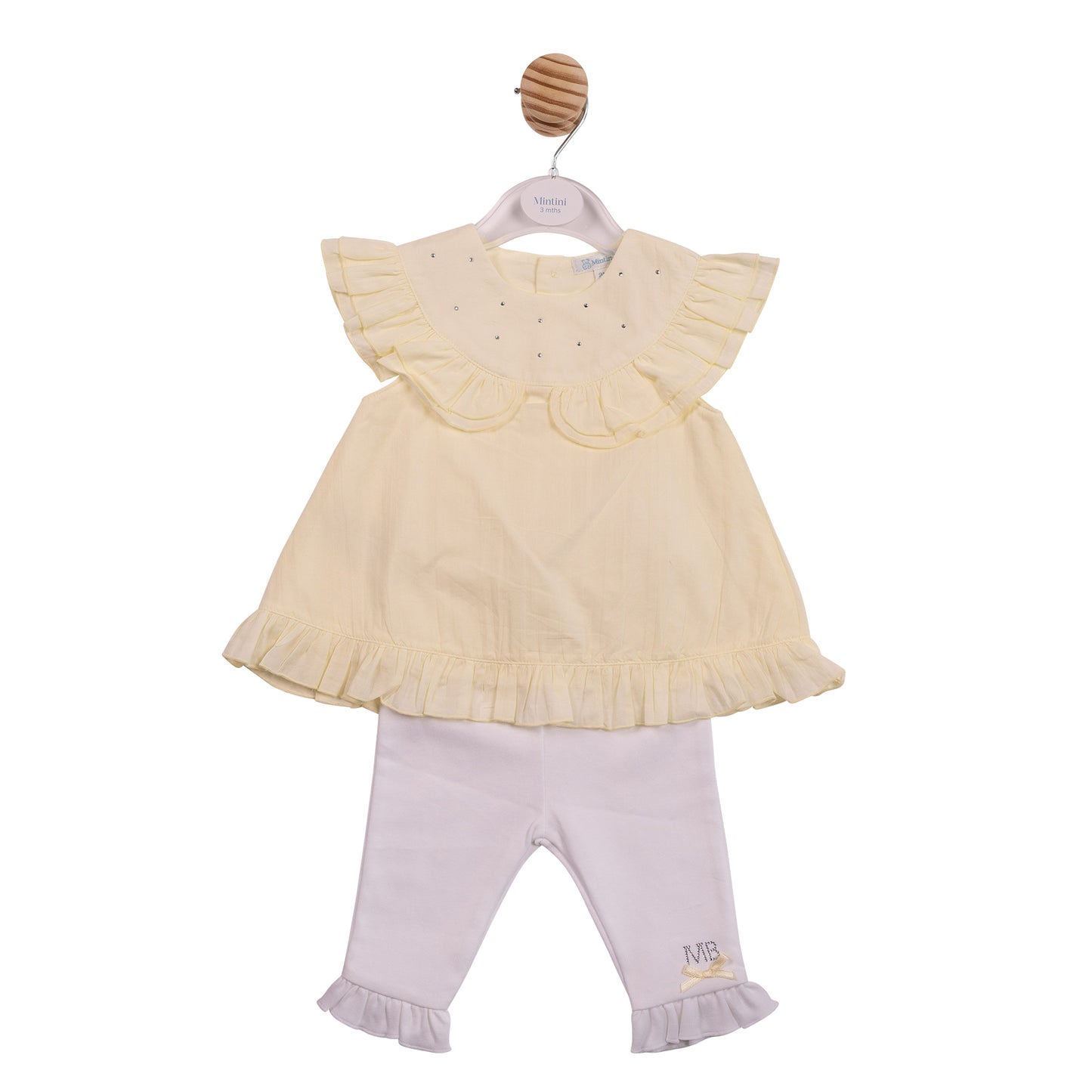 MB7109B - Dress & Legging - Lemon/ White Diamante-In Stock