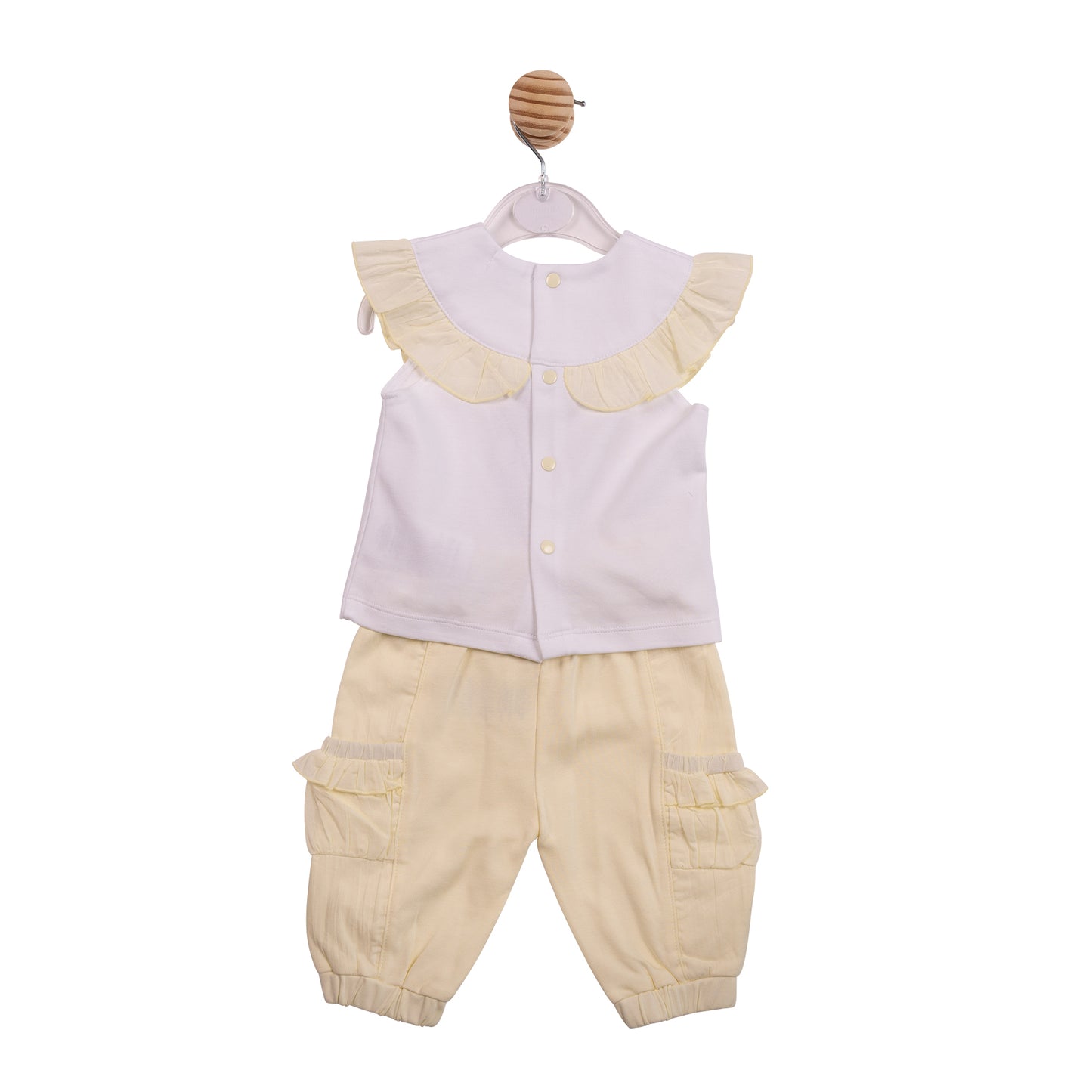 MB7110B - Top & Trouser - White/ Lemon Diamante-In Stock