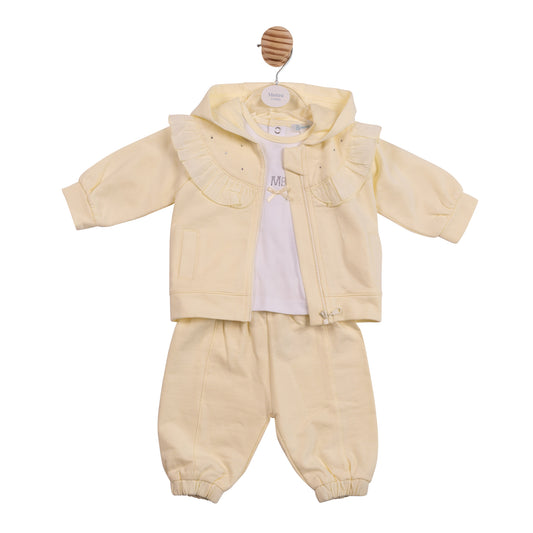 MB7114 - 3pc Jogset - Lemon/ White Diamante-Pre Order