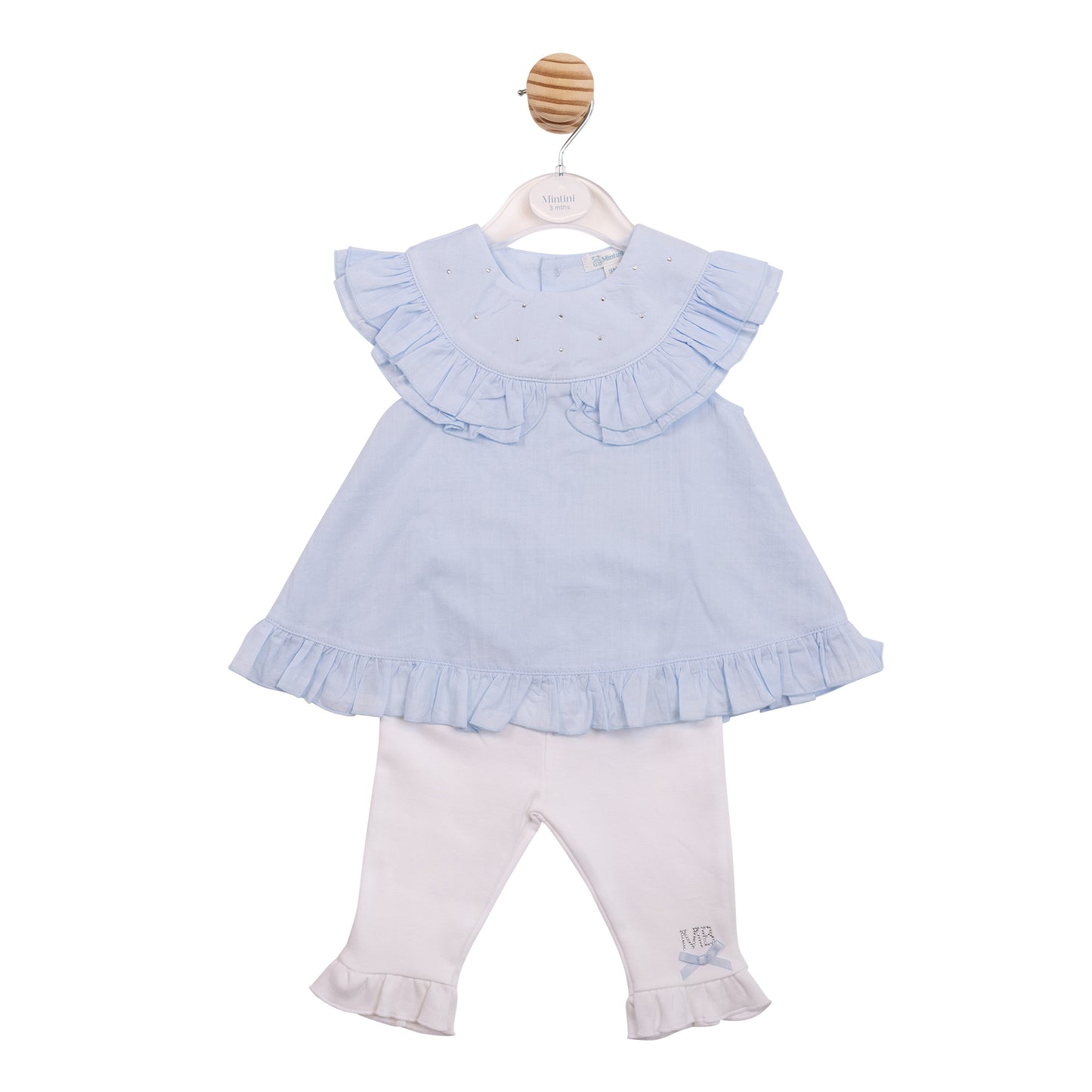 MB7122B - Dress & Legging -  Blue/ White Diamante-In Stock