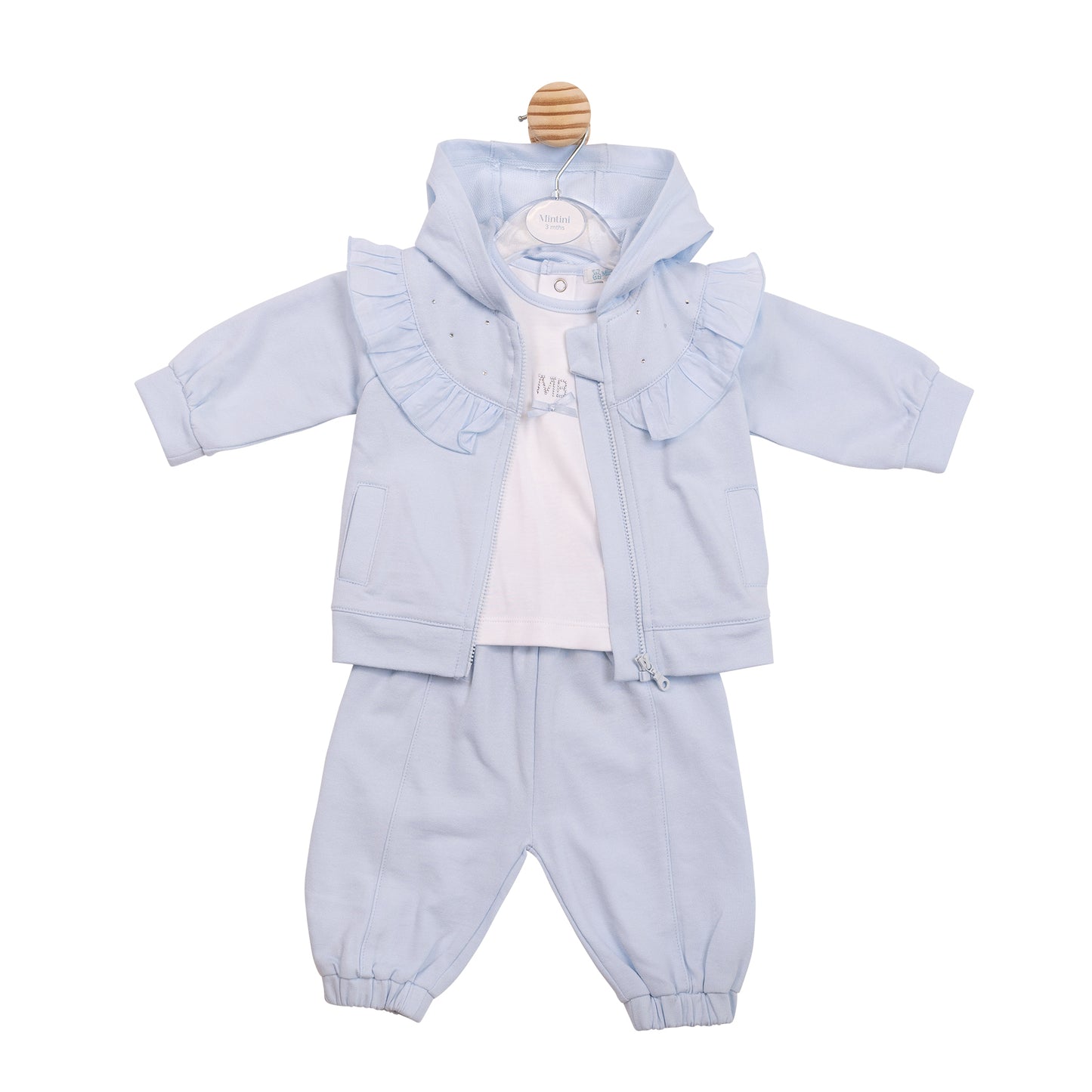 MB7127B - 3pc Jogset - Blue/ White Diamante-Pre Order