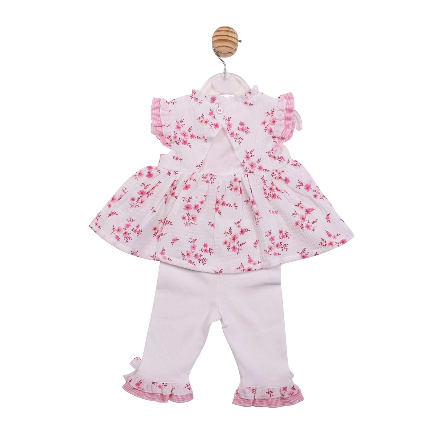 MB7135 - Tunic & Legging - White/ Pink Floral Gingham-In Stock