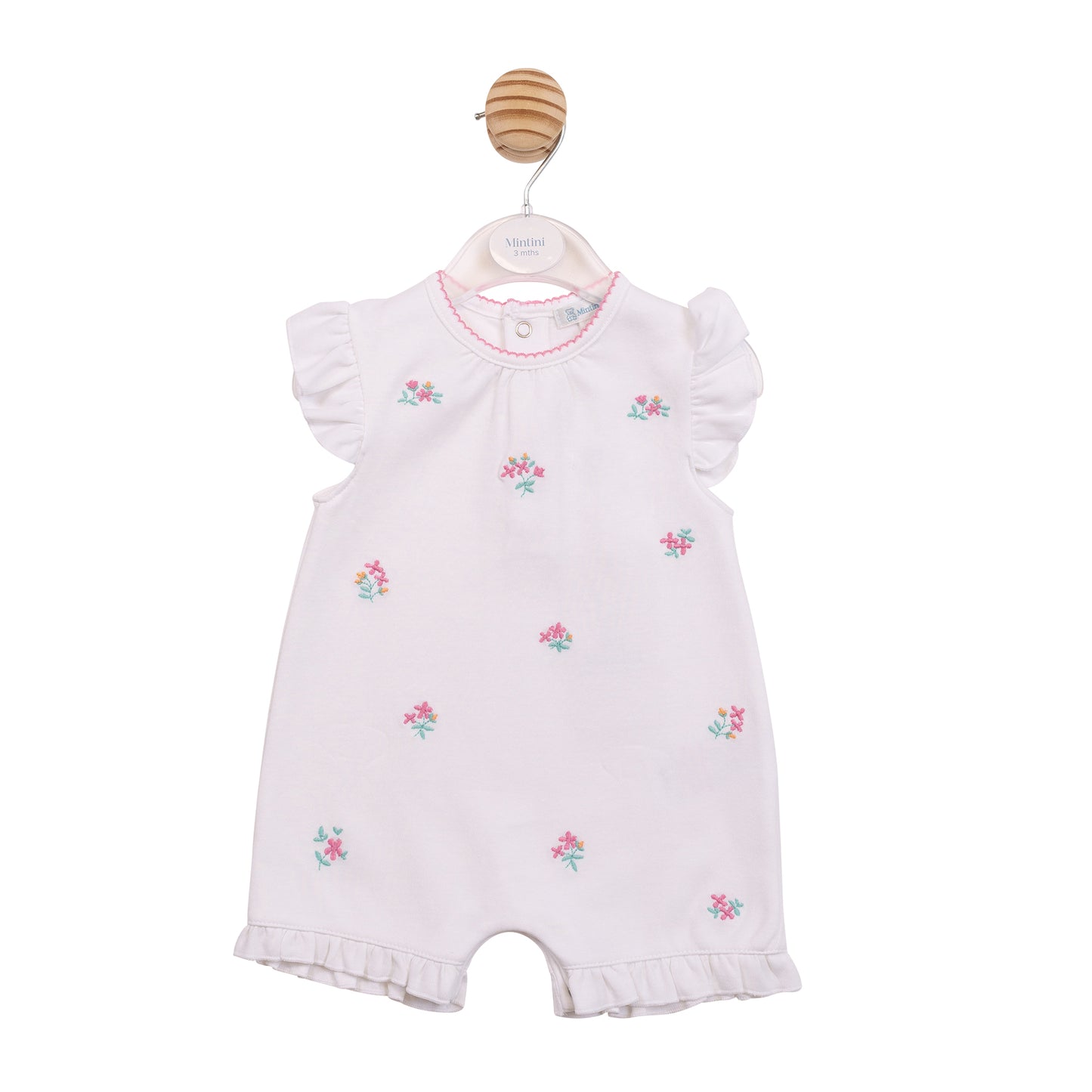 MB7144 - Romper - White Crinkle Floral-Pre Order