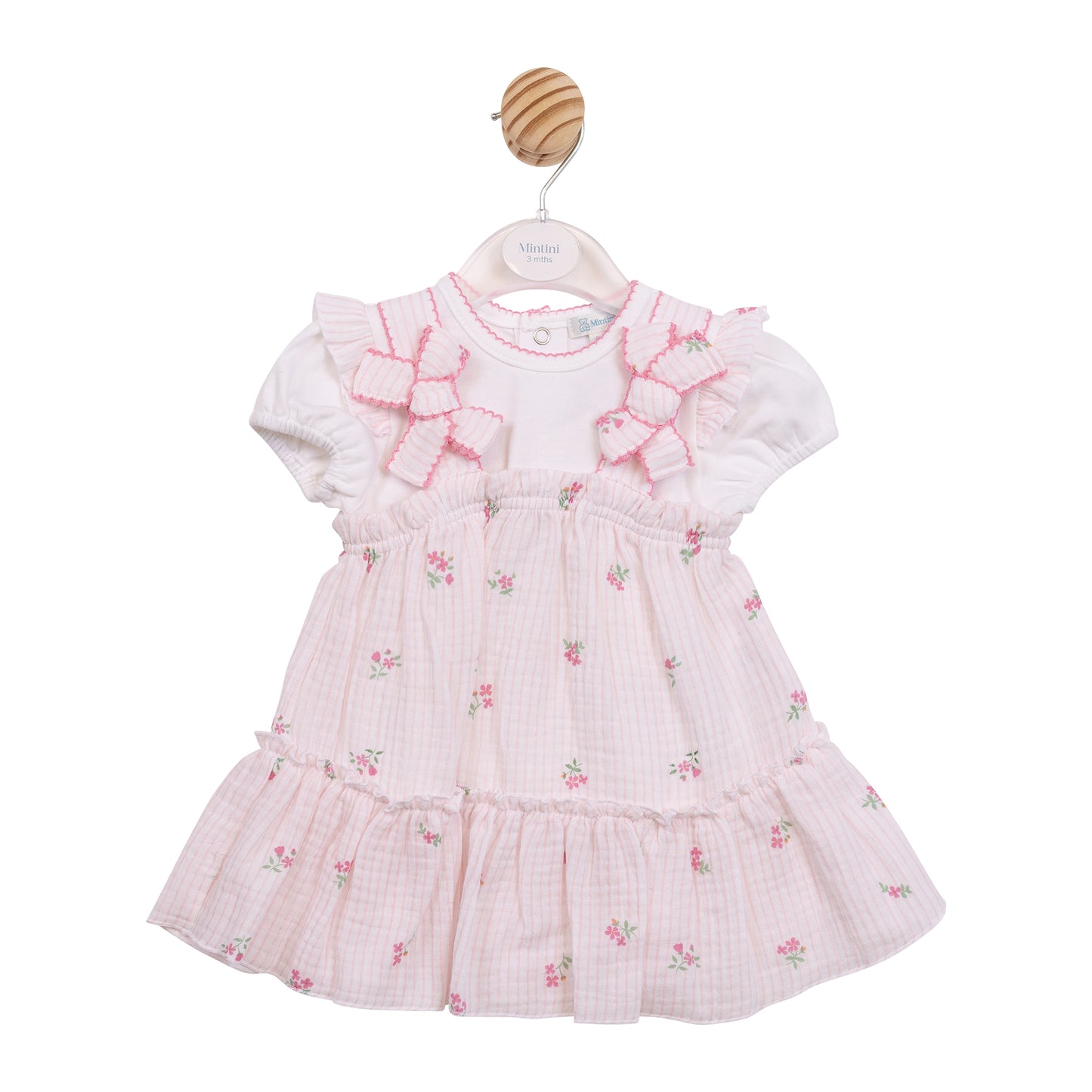 MB7150 - Top & Sundress - White/ Pink Crinkle Floral-In Stock