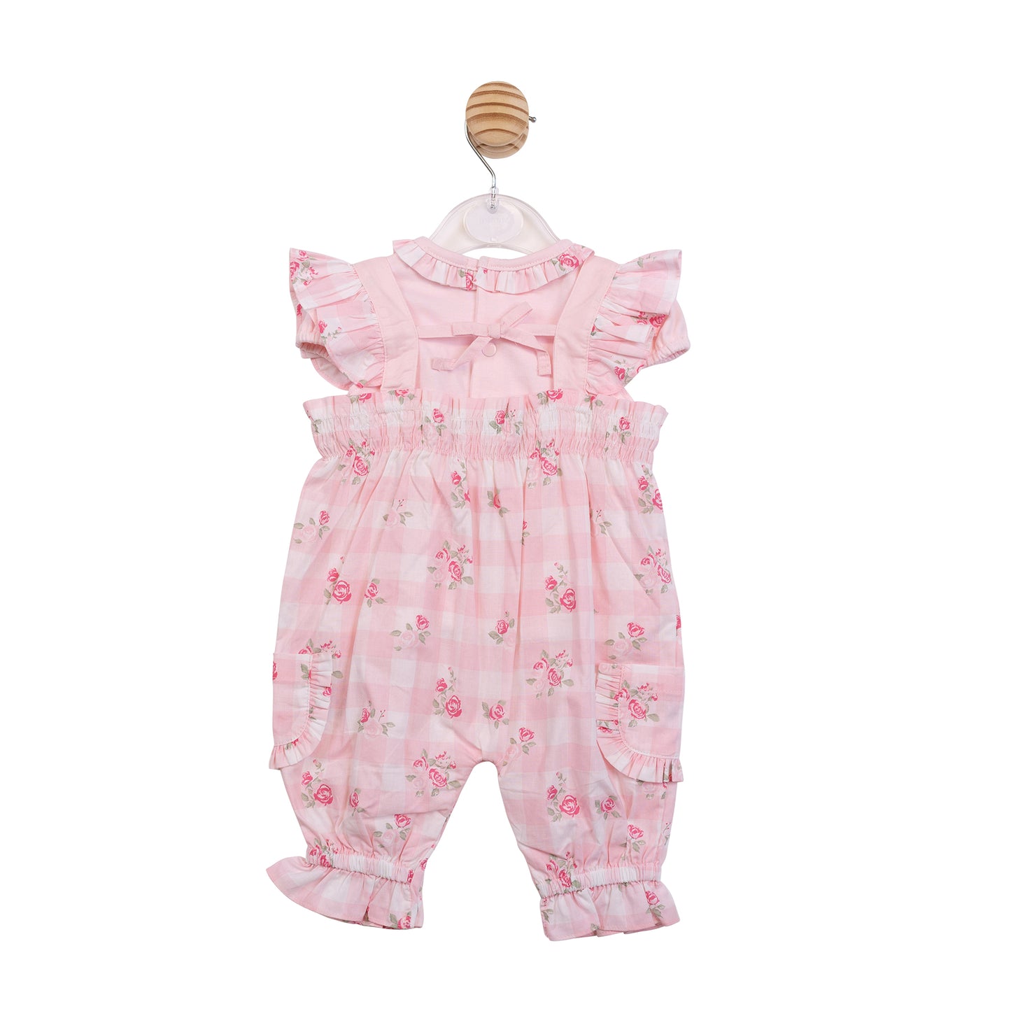 MB7157A - Top & Dungaree - Pink Gingham-In Stock