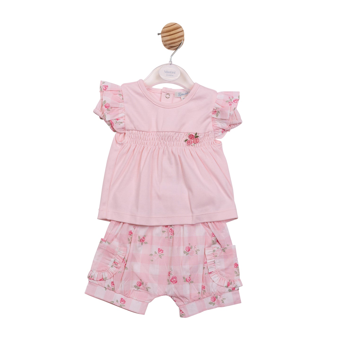 MB7158A - Top & Bloomer Short - Pink Gingham-In Stock
