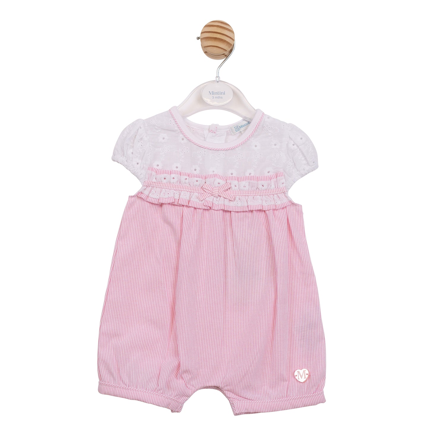 MB7169 - Romper - White / Pink Broderie-Pre Order