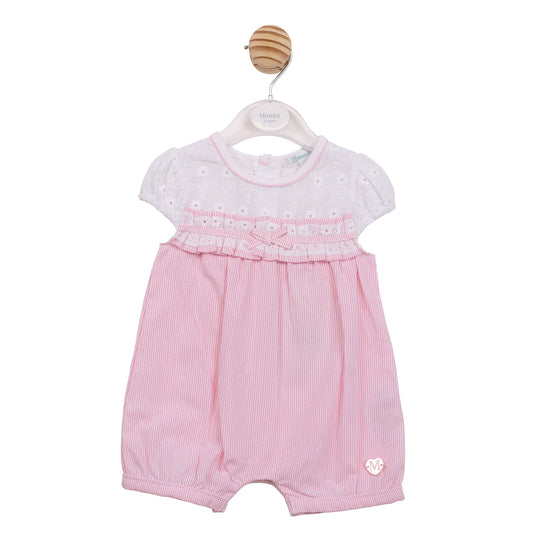 MB7169 - Romper - White / Pink Broderie-Pre Order