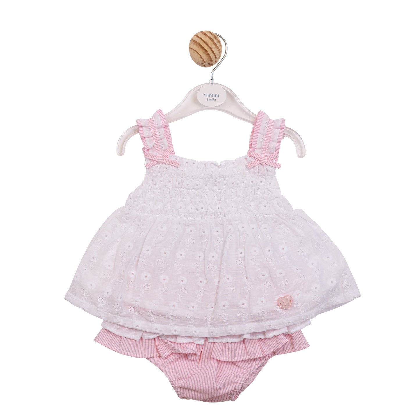 MB7170 - Suntop & Jam Pant - White/ Pink Broderie-Pre Order