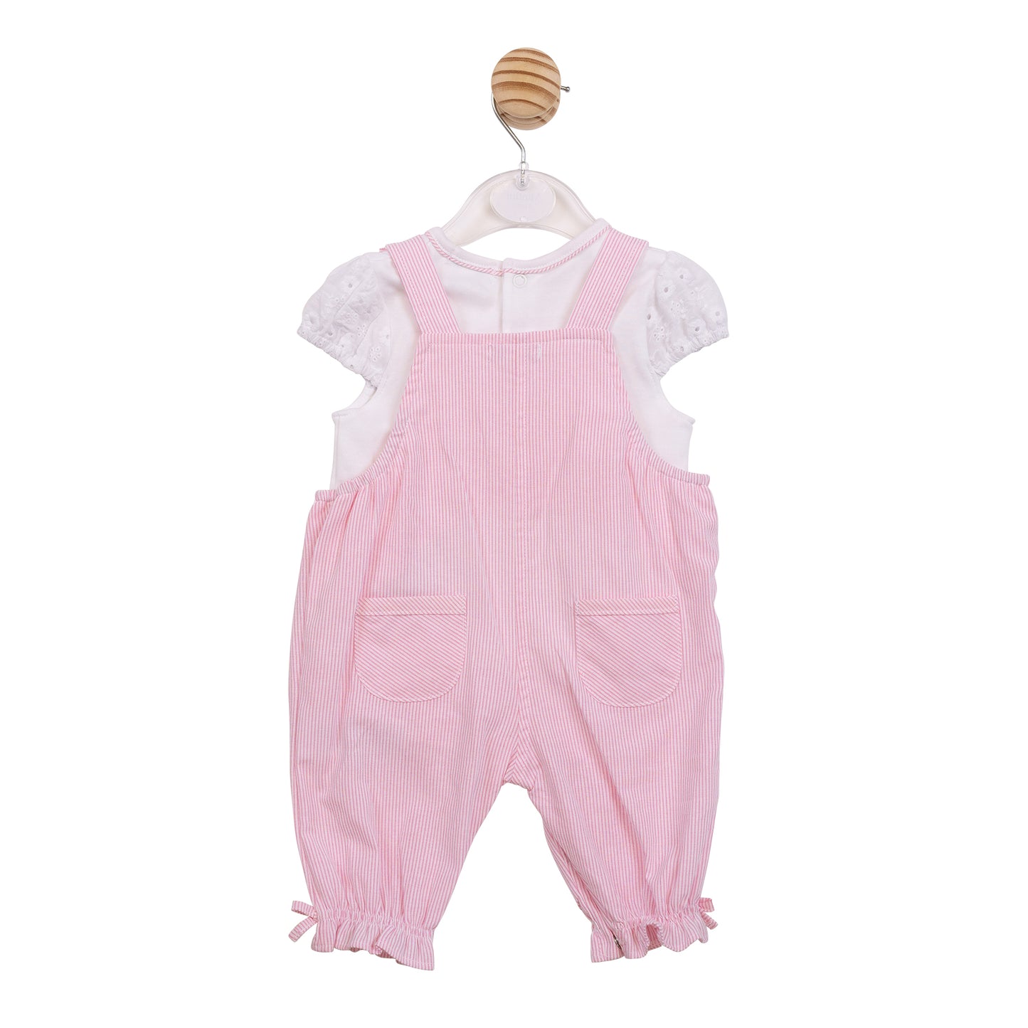 MB7172 - Top & Dungaree - White/ Pink Broderie-Pre Order