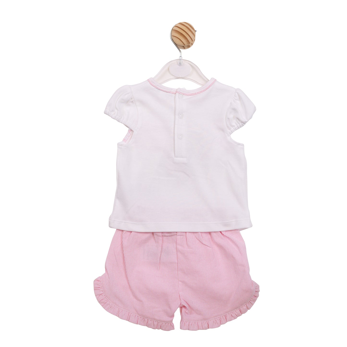 MB7175A - Top & Short - White/ Pink Broderie-Pre Order