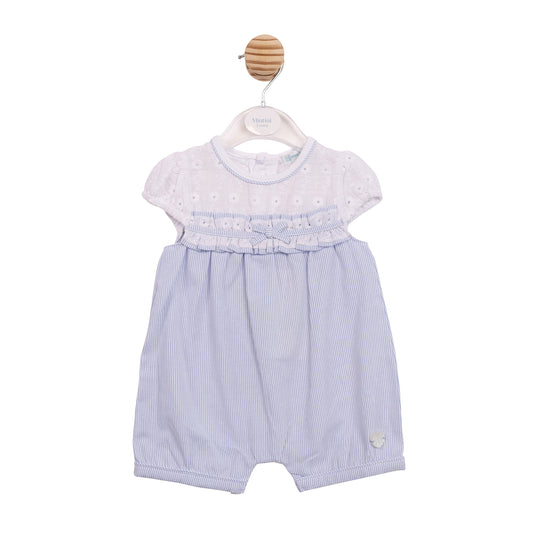 MB7182 - Romper - White/ Blue Broderie-Pre Order