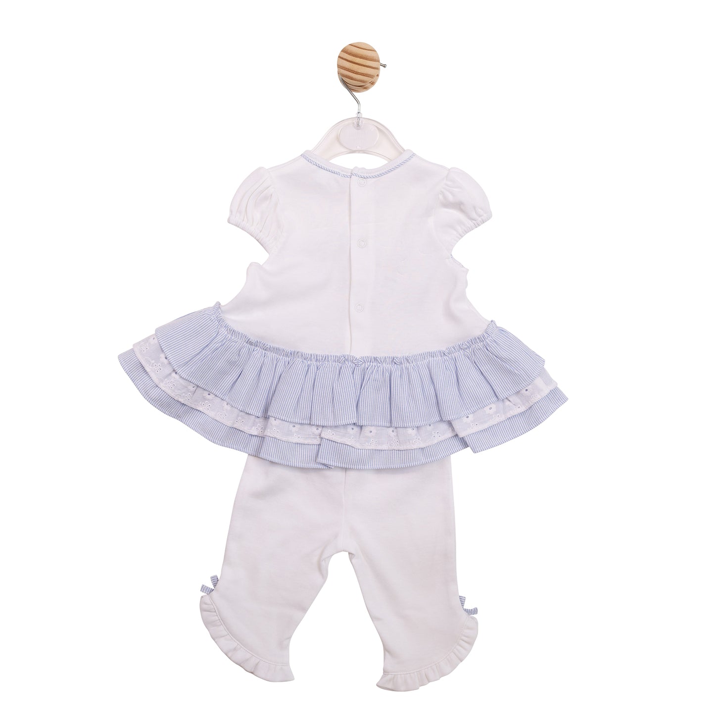 MB7189B - Tunic & Legging - White/Blue Broderie-Pre Order