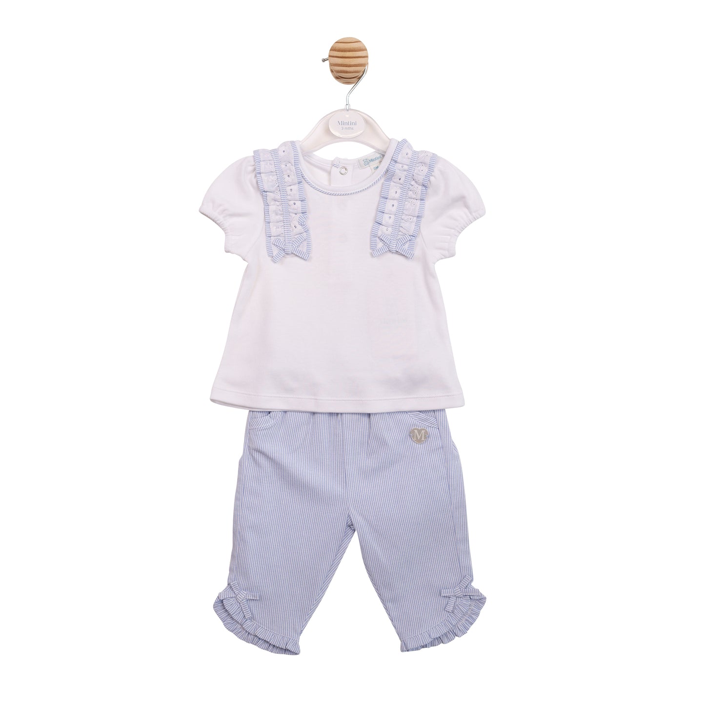 MB7190A - Top & Trouser - White/Blue Broderie-In Stock