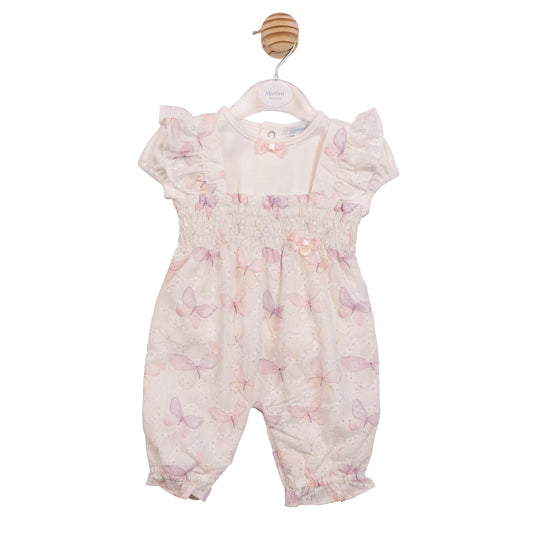 MB7221 - Top & Romper Dungaree - White Butterfly Broderie-In Stock