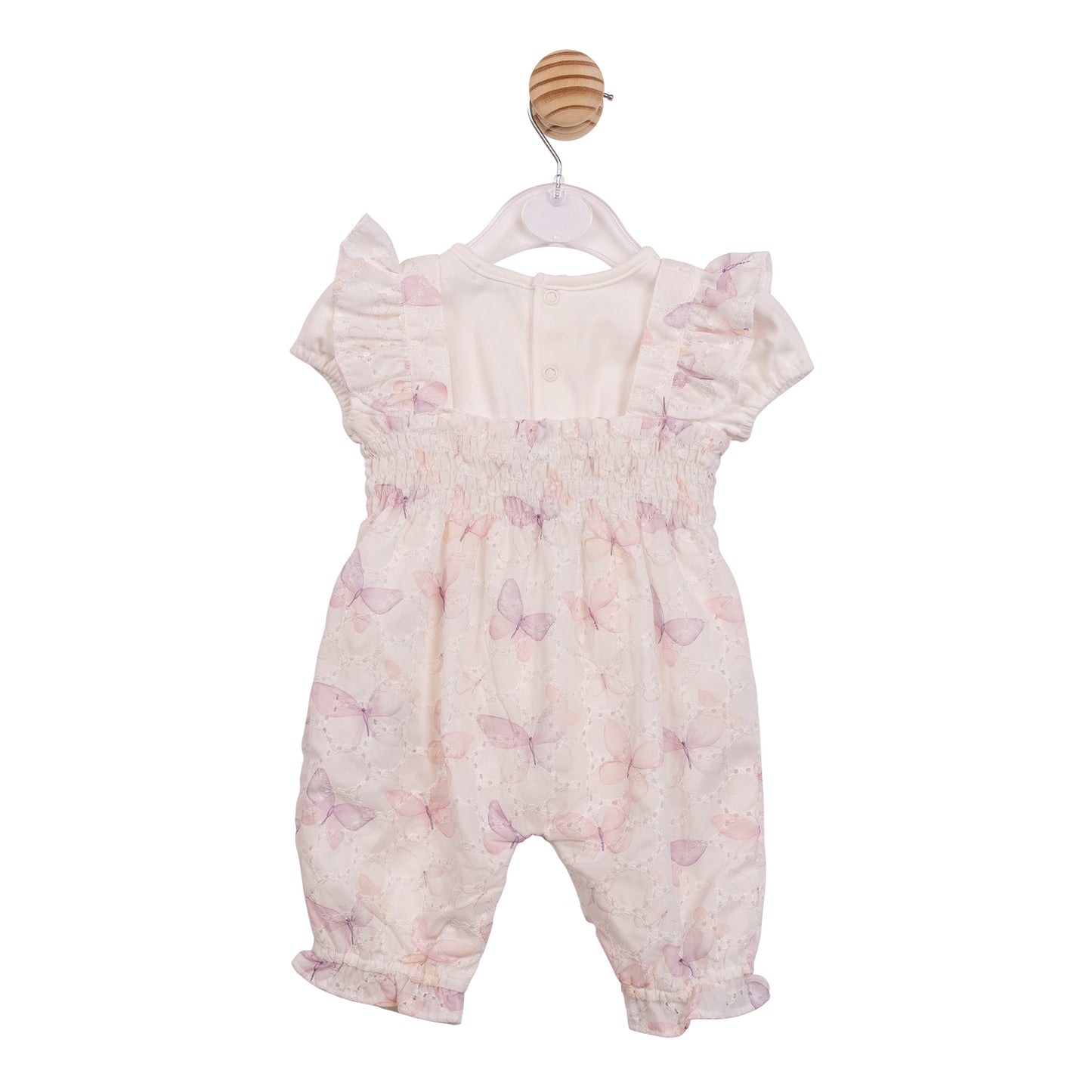 MB7221A - Top & Romper Dungaree - White Butterfly Broderie-In Stock