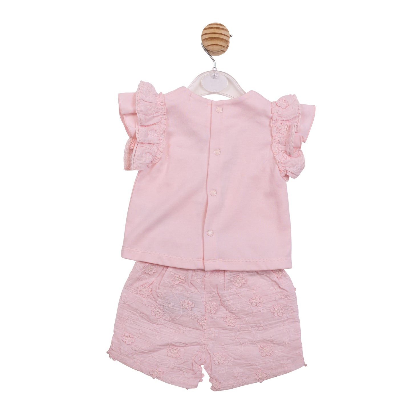 MB7232 - Top & Short - Pink Embroidery Flowers-Pre Order