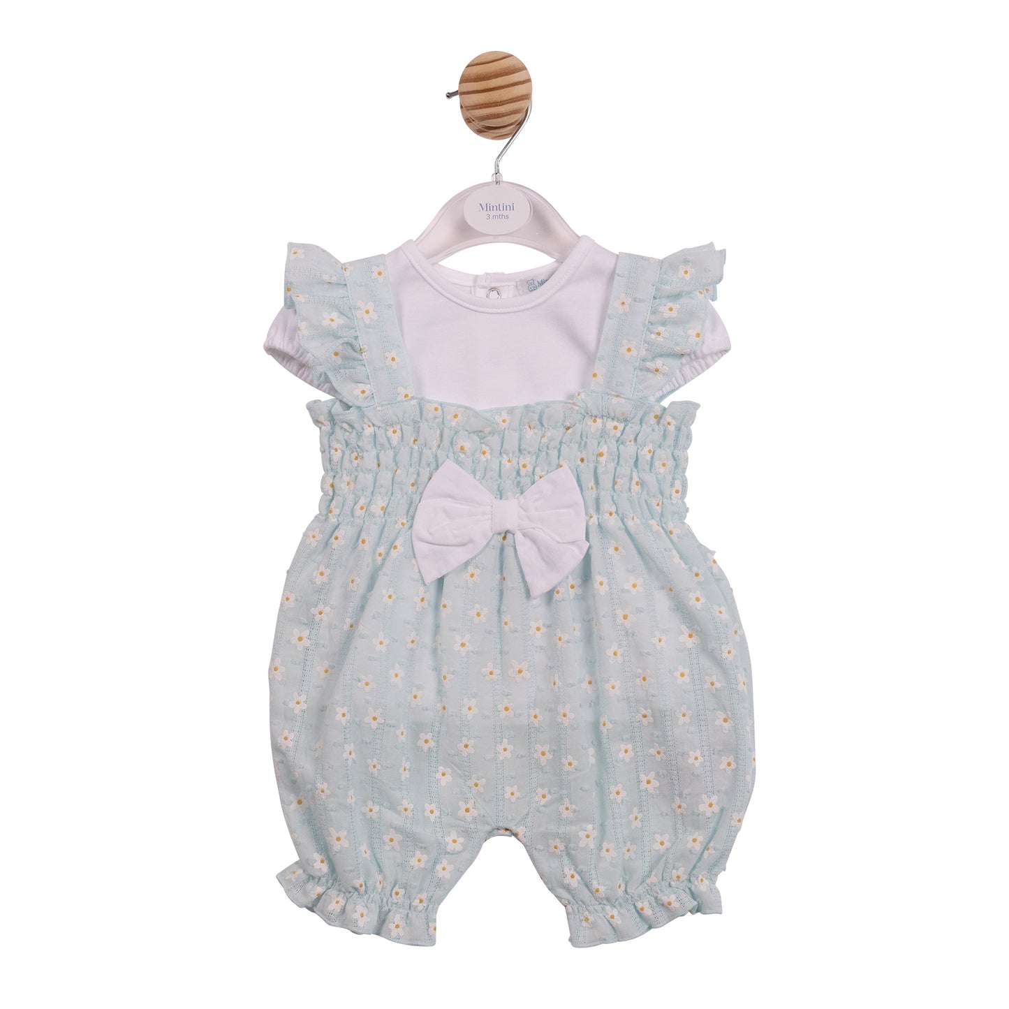 MB7249 - Top & Sunromper - White/ Aqua Flower Jacquard-In Stock