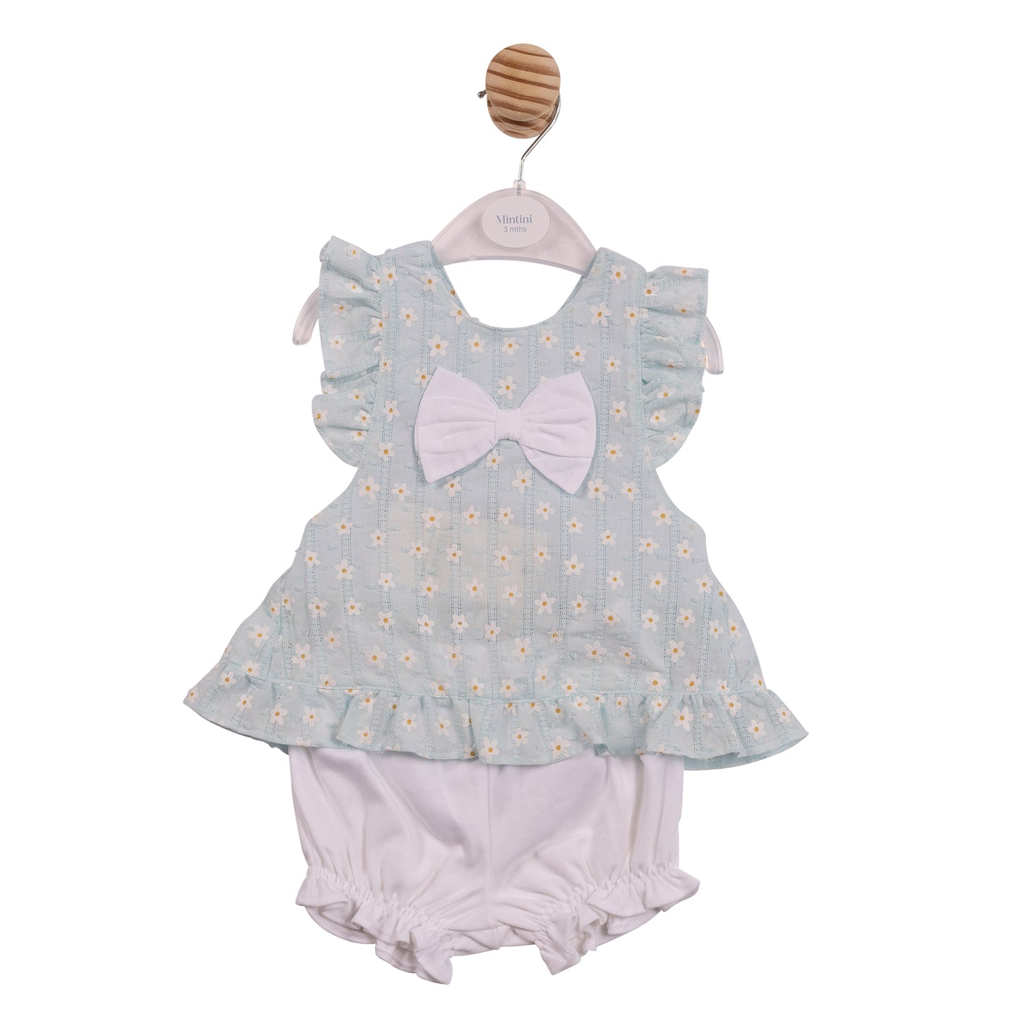 MB7250 - Top & Bloomer - Aqua/White Flower Jacquard