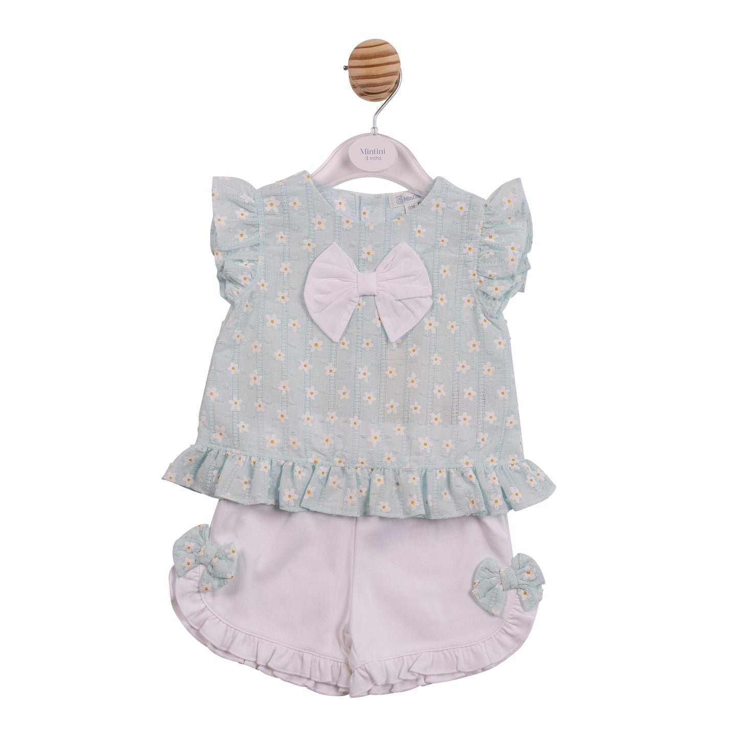 MB7253B - Tunic & Shorts - Aqua/White Flower Jacquard-In Stock