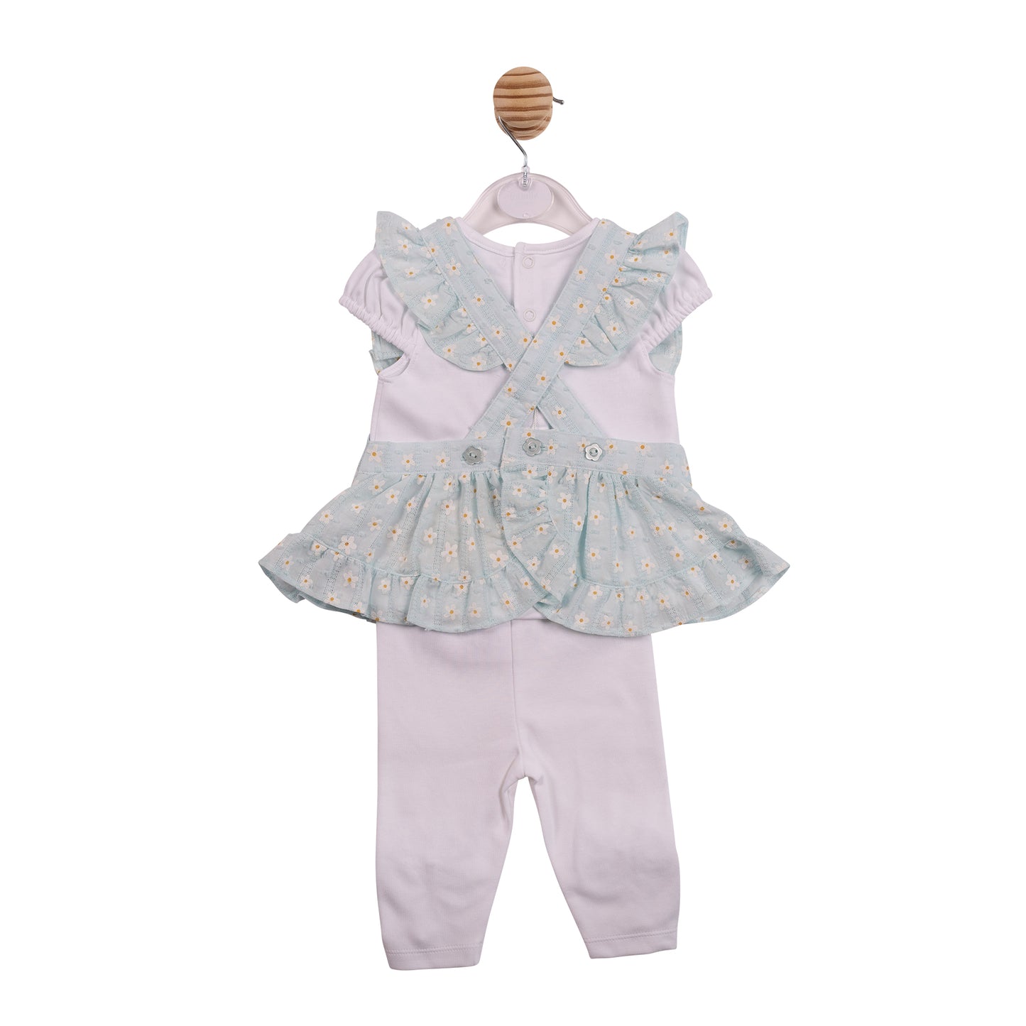 MB7254B - Tunic, Top & Legging - Aqua/White Flower Jacquard-In Stock