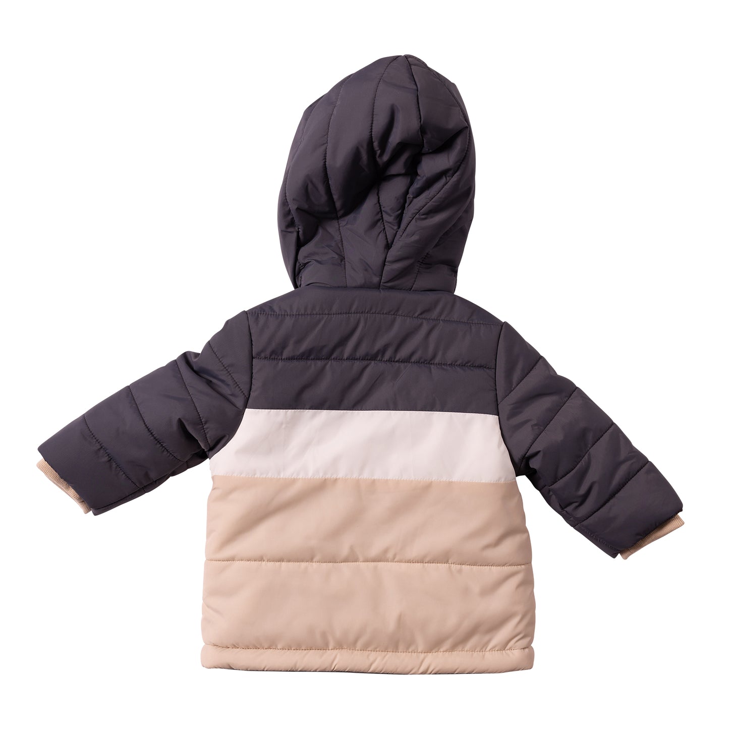 MB7270 - Coat - Charcoal/Ivory/Beige - Colourblock- Pre Order
