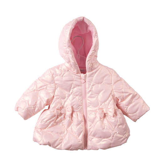 MB7279 - Coat - Pink - Heart Quilted- Pre Order