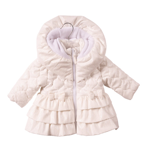 MB7286B - Coat - White - Irredescent Frill - Pre Order